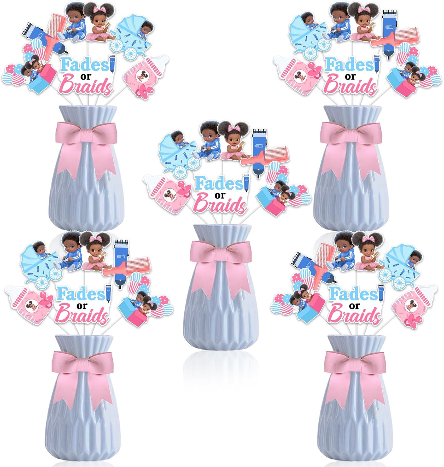 Centerpiece Stick - 1Set Fades or Braids Gender Reveal