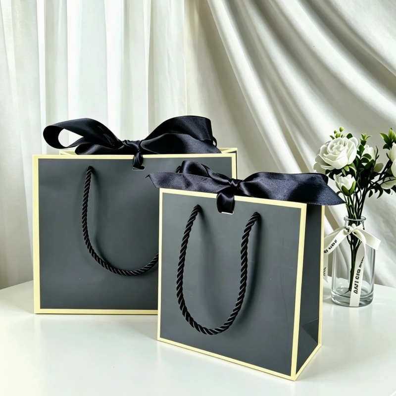 Event Party Box - Black White Kraft Paper Gift Bag