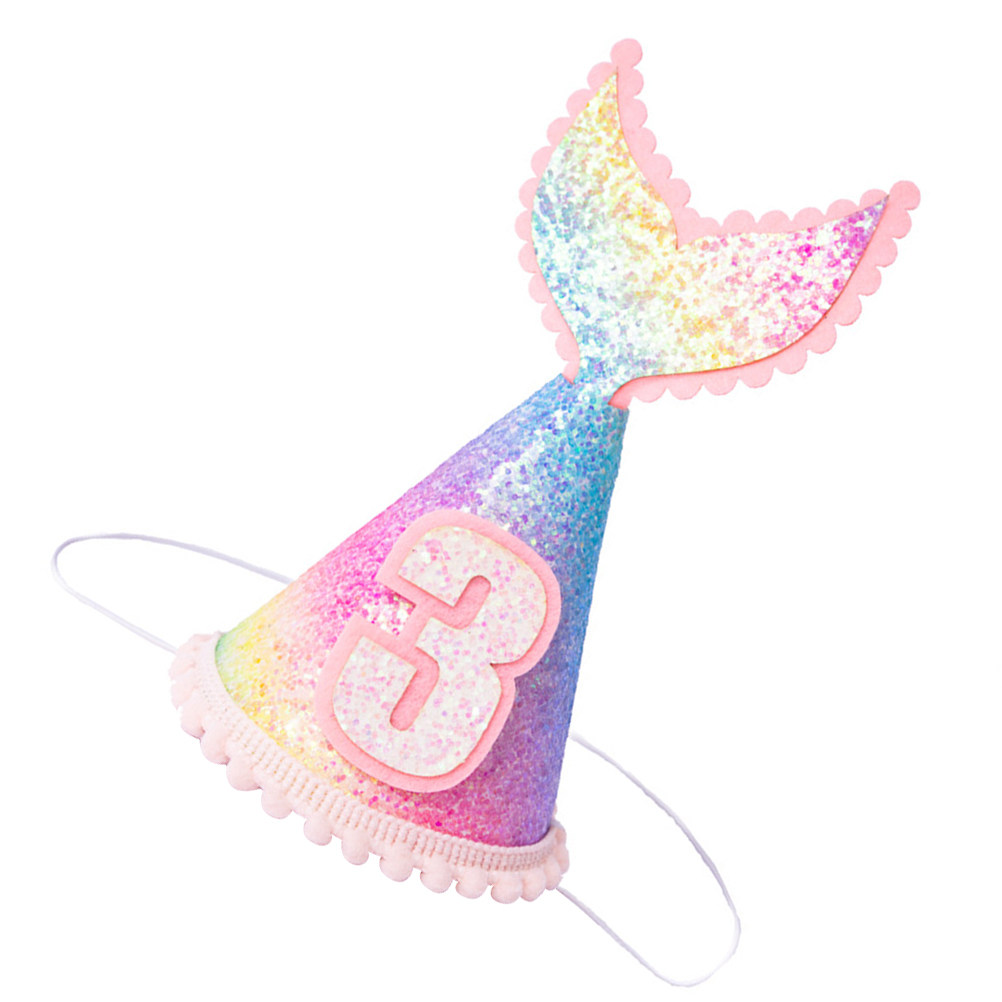 Party Hat Cone - 1Pcs Sequined Mermaid Party Hat Birthday