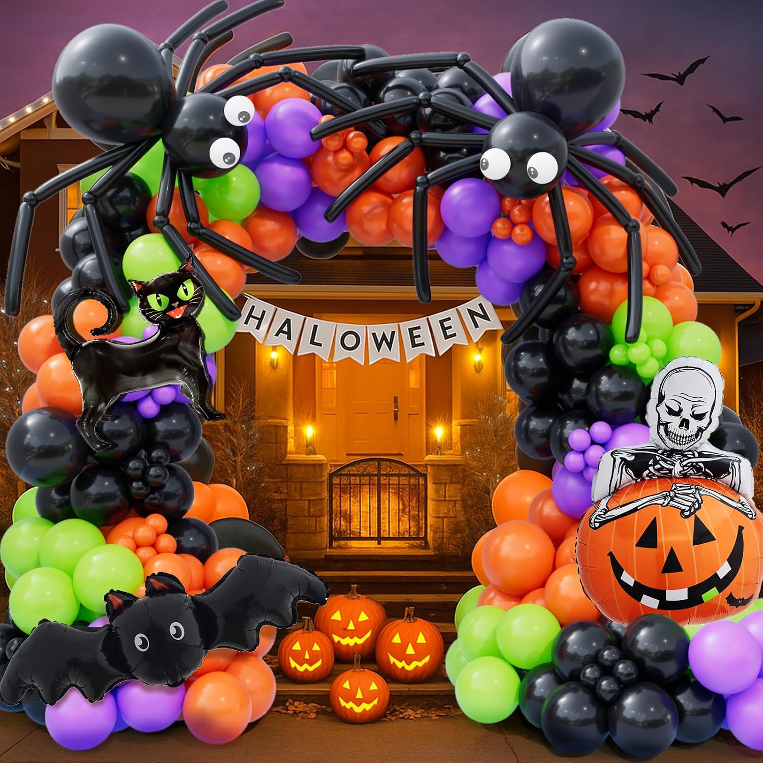 Balloon Arch Kit - 173pcs Halloween Balloon Garland Arch kit
