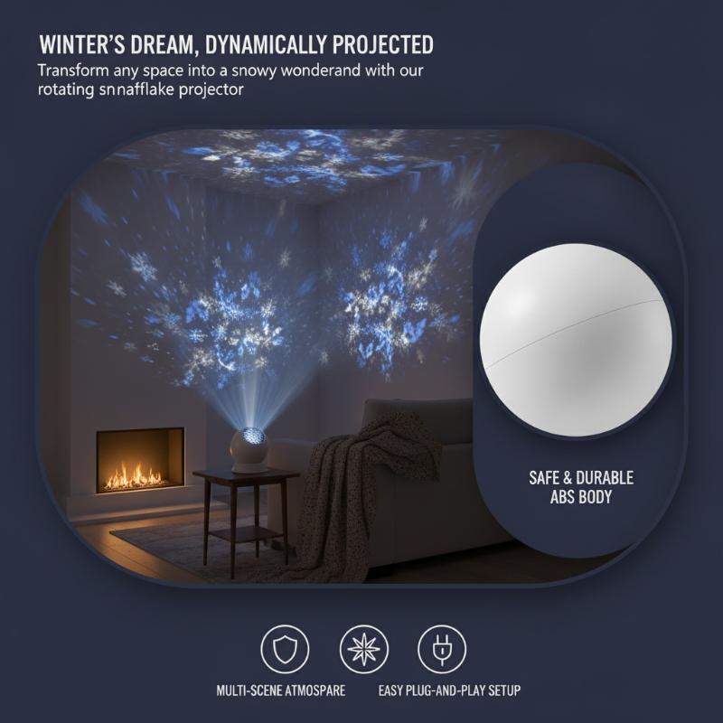 Event & Party Supply - Christmas Snowflake LED Projector Lamp 360