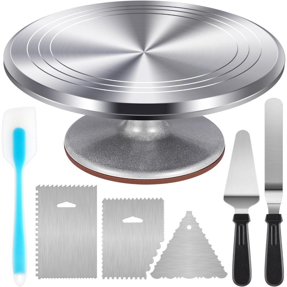 Aluminium Cake Turntable Set w - Cupcake Stand Tier 评论和价格