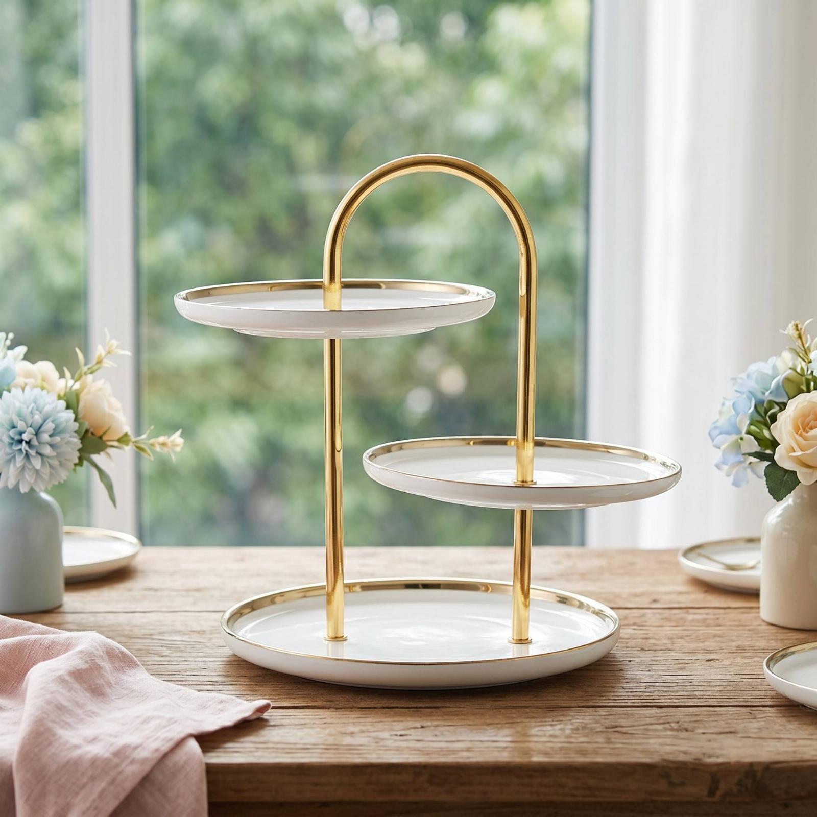 Tier Stand with Handle Ceramic - Cupcake Stand Tier 评论和价格