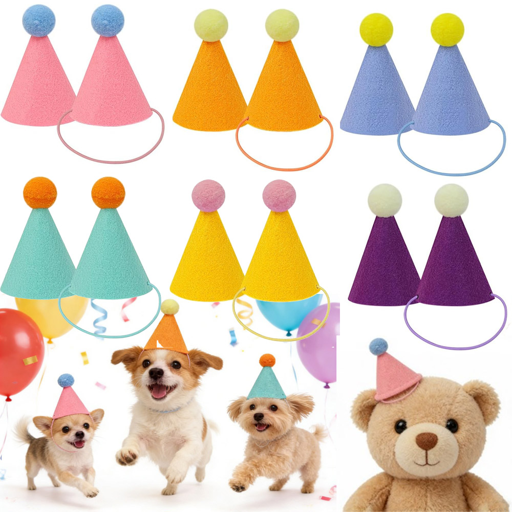 3/6pcs Pet Party Hat Colorful  - Party Hat Cone 评论和价格