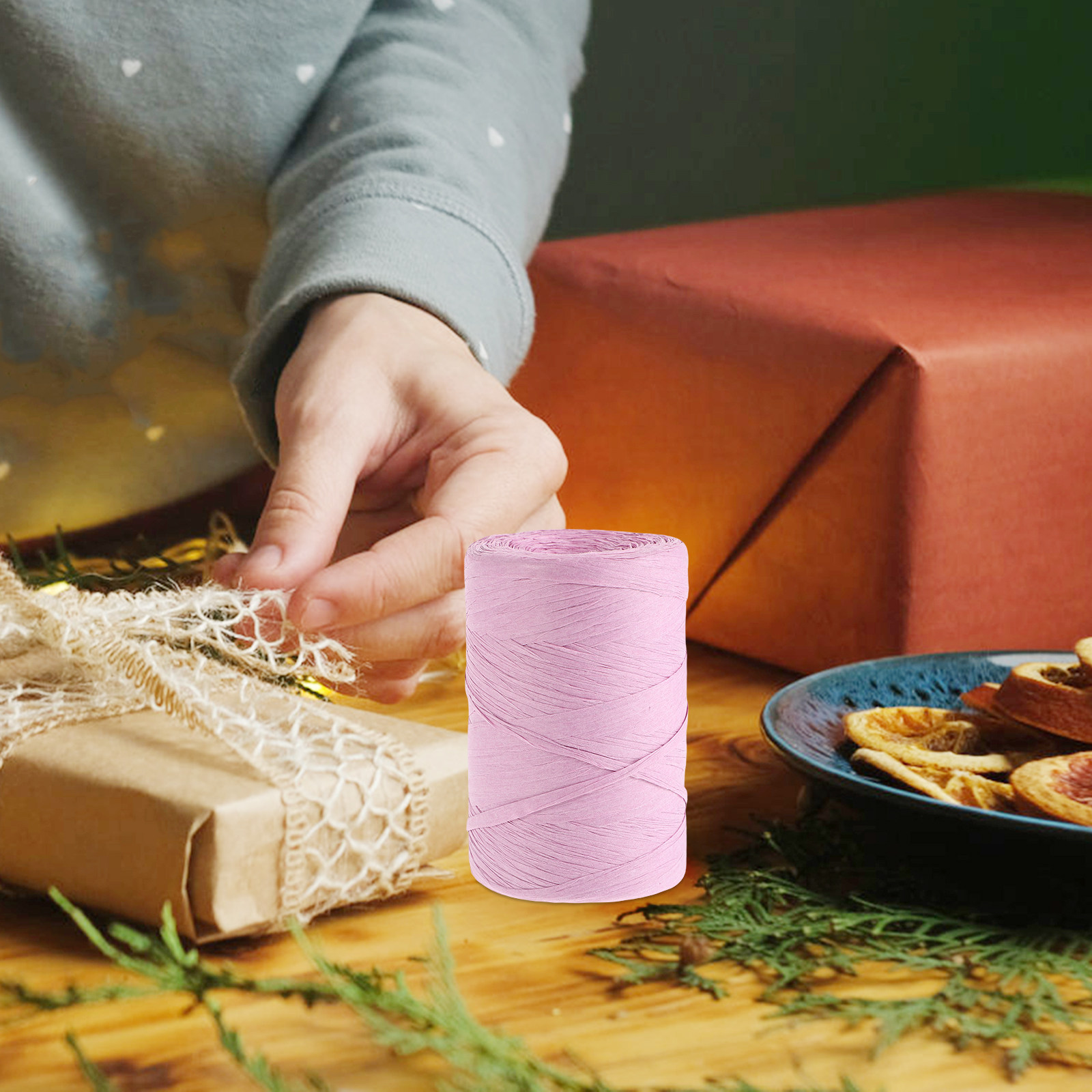 Raffia Paper String Flat Color - Papercraft Supply Ribbon 评论和价格